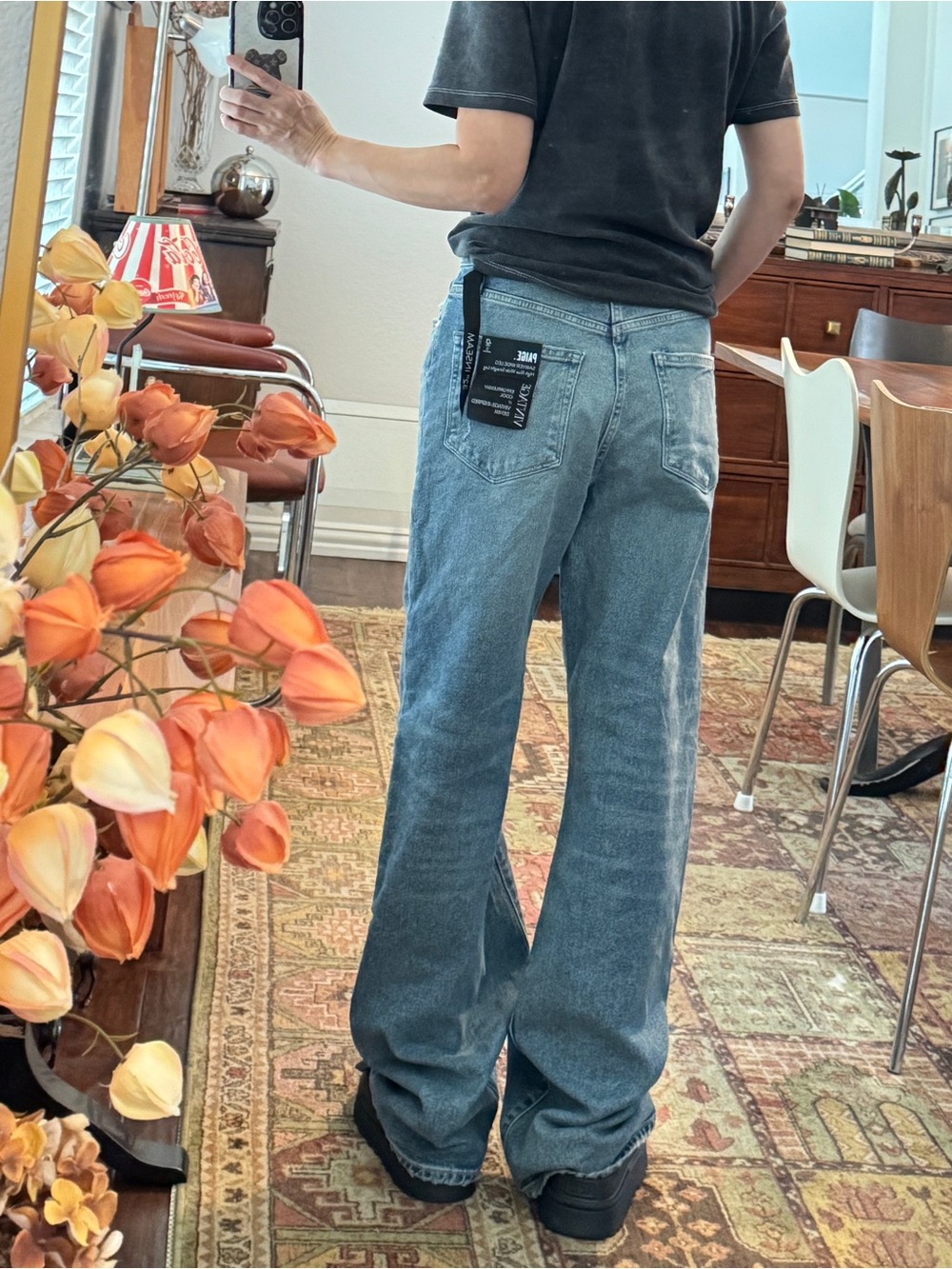 NWT PAIGE. SAWYER WIDE LEG High Rise Wide Straight Leg Jeans Size 28 - Picture 4 of 16